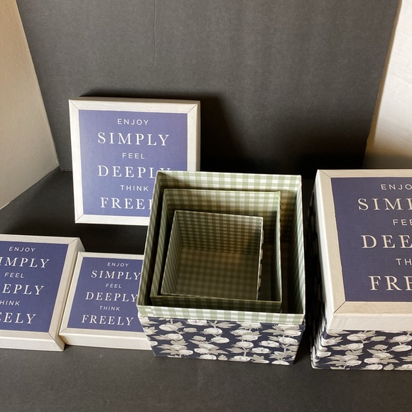 Set of 4 Farmhouse Style Decorative Storage Boxes - Picture 16 of 16